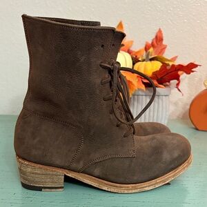 Vero Cuoio Peter Nappi Dark Brown Lace Up Boots SZ 37 box 164